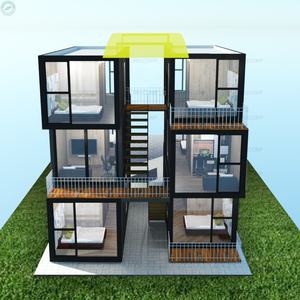 3 étages Coloré de Conception Moderne Flatpack Appartement Conteneur Préfabriqué Appartement Étudiant - Product Image 3