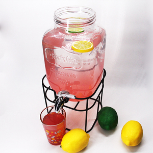 4L 5L 8L Mason Pot Distributeur De Boissons Bocal Thé Glacé Limonade <span class=keywords><strong>Sangria</strong></span> Distributeur de Verre - Product Image 5