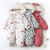 Combinaison à capuche pour bébé, hiver, doublure polaire épaisse, manches longues, garniture en fausse fourrure, fermeture éclair, design respirant, mitaines