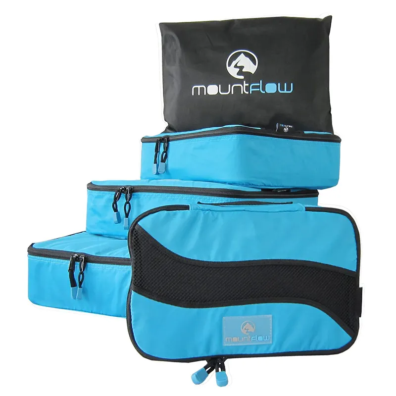 बड़े और छोटे सूटकेस कैरी ऑन और बैकपैक लगेज ऑर्गनाइज़र बैग ट्रैवल सेट के लिए पैकिंग क्यूब्स पाउच 4 प्लस लॉन्ड्री बैग