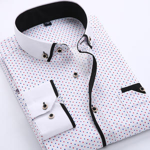 Camicia stampata a maniche lunghe Casual da uomo di moda Slim Fit camicia da uomo d'affari sociale di marca <span class=keywords><strong>abbigliamento</strong></span> da uomo morbido e confortevole - Product Image 4