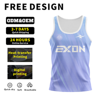 Haut de sport sans manches EXON à compression haute élasticité, anti-transpiration, pour hommes et femmes, marathon, jogging, musculation, exercice