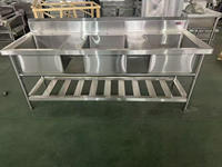 Wastafel Komersial Satu Lubang dengan Rak Pengering Bahan Stainless Steel 201 0.8mm untuk Dapur, Bar, Restoran, Persiapan Makanan, dan Utilitas