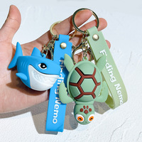 Nouveau Porte-clés en silicone motif poisson-clown 3D, style dessin animé, figurine d'animal pour voiture, technique de tissage, impression UV, durable