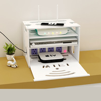 Boîte de rangement de bureau multicouche Boîtes de rangement pour routeur Wifi Câble Prise d'alimentation Fil Étagère flottante murale Rack de rangement