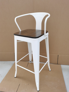 Taburete de Bar <span class=keywords><strong>Tolix</strong></span>, Silla de Bar Resistente para Cocina con Respaldo Bajo, Silla <span class=keywords><strong>Alta</strong></span> para Restaurante, Cafetería, para <span class=keywords><strong>Mesa</strong></span> de Bar - Product Image 6