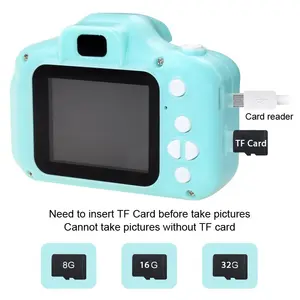 Tela TFT LCD de 2,0 polegadas para crianças, cartão de memória 64G, MP3, vídeo e foto, câmera digital infantil, venda imperdível