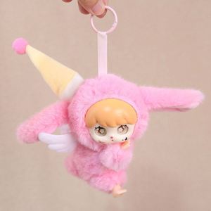 Porte-clés Lapin en Peluche à Longues Oreilles, Pendentif Princesse, Ailes, Visage en Vinyle, Yeux Étoilés - Vente Chaude - Product Image 6