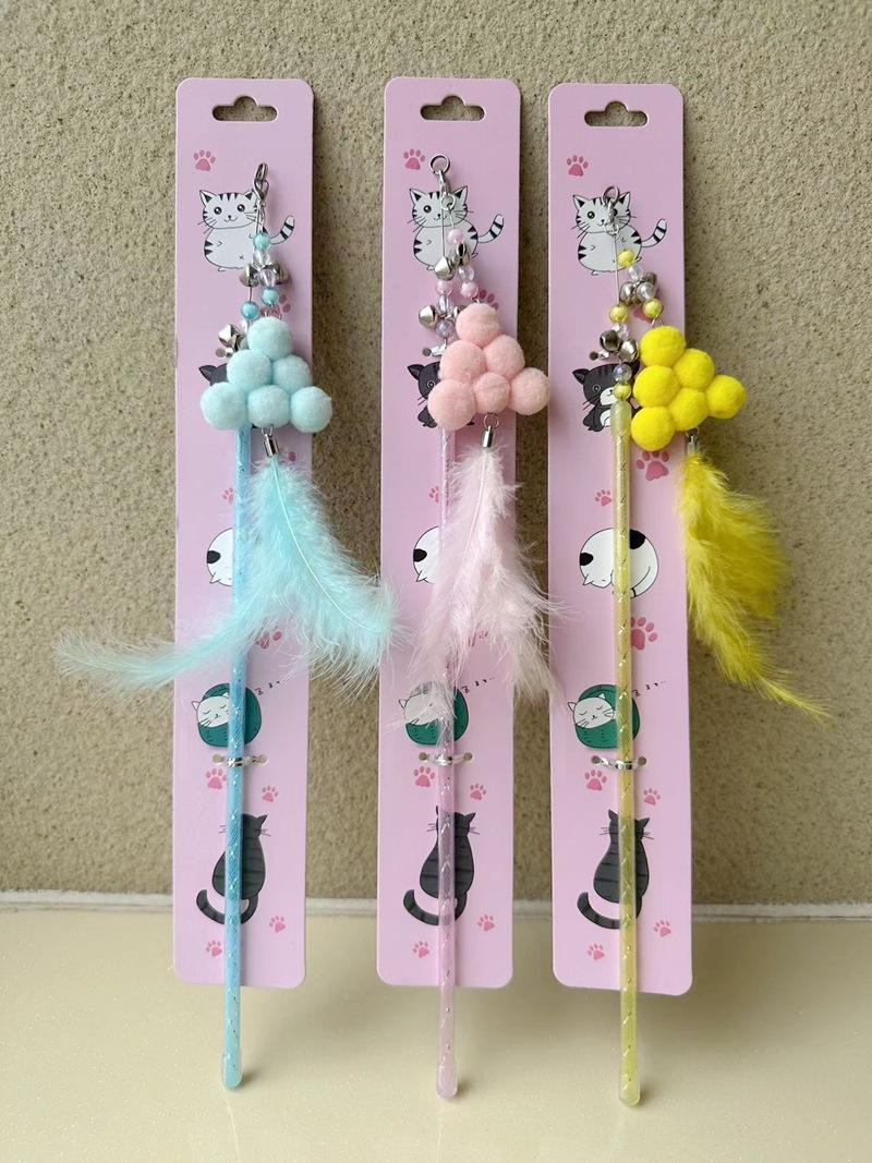 Six balles de chat teaser bâton longueur 40cm