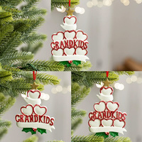 Ornement de Noël en résine personnalisé, prix usine, souvenir annuel 2027, décoration suspendue bonhomme de neige pour famille de 2 à 5 membres