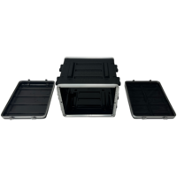 Boîtier de transport léger en plastique ABS rigide OEM 8U pour montage en rack, avec sac en filet zippé simple pour le rangement d'un amplificateur de puissance