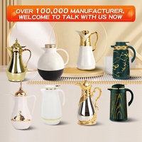 Cafetière de luxe plaquée or de Dubaï, thermos isotherme à intérieur en verre, ensemble de thé arabe turc, ensembles de cafetières