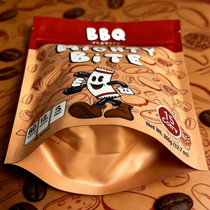 Sachets en plastique personnalisés imprimés, anti-fuite, thermoscellables, à fond plat, avec fermeture éclair, pour l'emballage de chips, de fromage et de viande séchée - Product Image 5