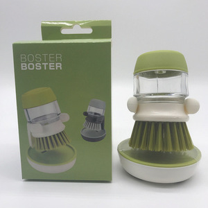 Hot Selling Pressing <b>Cleaning</b> Dish Scrubber Kitchen Soap Dispensing Palm Brush - Product Image 5
