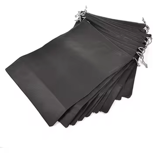 Custom Durable <b>Black</b> Non-Woven Drawstring Closure Carrying Bag for Travel Gym Clothing & Shoes Reusable - Product Image 2