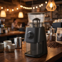 Moulin à café mécanique à meules coniques avec trémie à grains auto-étanche 100g, amovible, pour café moulu, expresso et café froid
