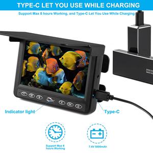 Détecteur de poisson visuel 4.3 pouces 15m vision nocturne infrarouge sous-marine HD moniteur de caméra de pêche - Product Image 2