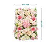Parete di fiori artificiali fai da te in plastica, con rose verdi, per matrimoni, decorazione all'ingrosso per pareti floreali