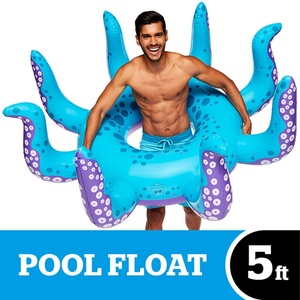 Flotadores de Piscina Divertidos Personalizados en Oferta, Juguetes de PVC para Piscina o Playa de Verano, Flotador Inflable para Adultos |   Pulpo Azul - Product Image 2