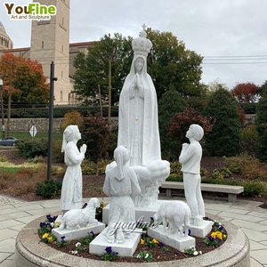 Estatua de Nuestra Señora de Fátima de Tamaño Real en Mármol Blanco, Tallada a Mano, Virgen María para Decoración de Jardín o Iglesia - Product Image 3