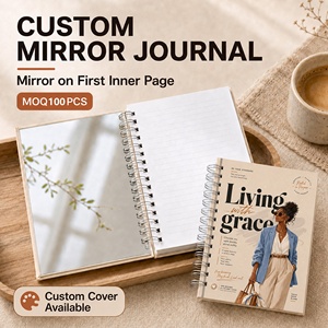 Carnet à spirale A5 personnalisé, design moderne, couverture en papier pour femme d'affaires, reliure métallique Wire-O, journal avec marque personnalisée pour événements professionnels - Product Image 1
