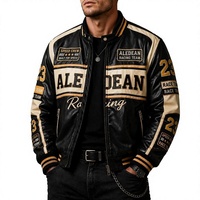 Blouson Bomber en Cuir Personnalisé avec Logo, Style Hiver, pour Homme, Streetwear, avec Patch Brodé, Veste Universitaire Coupe-Vent et Imperméable, Marque Privée