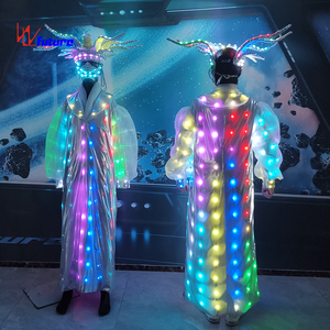 Traje de Payaso LED Brillante en la Oscuridad, <span class=keywords><strong>Ropa</strong></span> de Circo Burlesque <span class=keywords><strong>para</strong></span> Espectáculos de Magia y Rave, Traje LED de 1 Pieza - Product Image 6