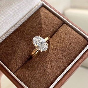 Bague de fiançailles et de mariage Xinfly 2026 Au750 Or 18 carats avec diamant ovale de 1 carat cultivé en laboratoire, bijoux personnalisés pour femmes - Product Image 2