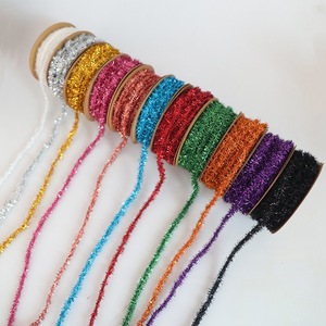 Pita Glitter Metalik Warna-warni Natal Grosir Pabrik, Untaian Hiasan Natal untuk Dekorasi DIY - Product Image 1