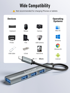 Lemorele TC57 4 in 1 พอร์ต USB Mini-B Splitter อะแดปเตอร์ Usbc สำหรับ <span class=keywords><strong>Surface</strong></span> <span class=keywords><strong>Pro</strong></span> 7 แท่นวางอุปกรณ์ Usb-C Hub 2.0 Super USB C <span class=keywords><strong>3</strong></span>.0 Hub - Product Image 6