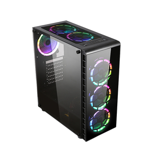 Gabinete Pc Case Gaming <span class=keywords><strong>Computer</strong></span> Rgb Fans, precio de fábrica Glass <span class=keywords><strong>Desktop</strong></span> Stock <span class=keywords><strong>Computer</strong></span> System Carcasa de plástico ATX Mid Tower CN;GUA - Product Image 4