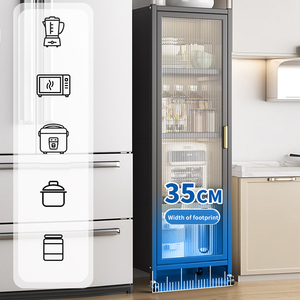 Organizador de despensa de cocina, casillero de especias <span class=keywords><strong>para</strong></span> alimentos, armario <span class=keywords><strong>para</strong></span> aperitivos, estante <span class=keywords><strong>para</strong></span> libros con puerta, suelo, tipo encimera, estante de almacenamiento, muebles - Product Image 4