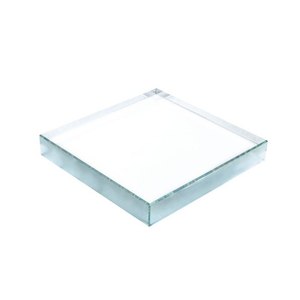 Prensapapeles Cuadrado de Vidrio Transparente de 120x120x19 mm, Accesorio de Escritorio para Oficina - Product Image 1