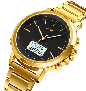 Relojes SKMEI 1652 con Correas de Metal y Cuero Genuino, Doble Hora, 3ATM, <span class=keywords><strong>Buena</strong></span> Venta - Product Image 3