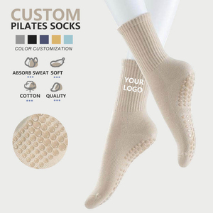 Custom Logo Polyester/Cotton Sporty Breathable Non-Slip <b>Compression</b> <b>Socks</b> for Yoga & Workouts-Comfortable Grip Design - Product Image 1