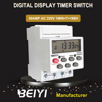 220v 30a Din Rail jam mingguan jam dapat diprogram Digital Smart Switch Timer Kg316t saklar pengatur waktu