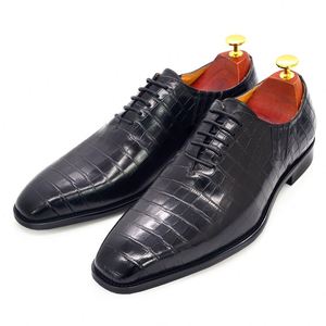 Zapatos de vestir de cuero con estampado de serpiente, color vino, con cordones, que aumentan la altura, para hombre, elegantes. - Product Image 2