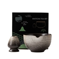 Coffret cadeau Matcha, style Japandi haut de gamme personnalisé, coffret Matcha noir 4 pièces, personnalisable