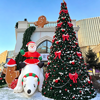 Père Noël gonflable imperméable sur un ours polaire, installation facile, résistant au vent, décoration de Noël gonflable, décoration de Noël
