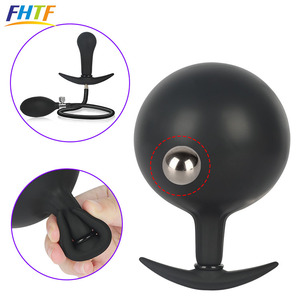 Aufblasbarer Silikon Butt Plug Riesige Anus Perlen <span class=keywords><strong>Anal</strong></span> Dilatator Erweiterbarer Stecker Prostata Massage gerät Fetisch Homosexuell Sexspielzeug - Product Image 2