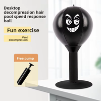 Ballon de frappe de bureau avec ventouse puissante - Sac de frappe portable pour le bureau, la maison, les enfants - Jouet anti-stress en acier et PU