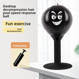 Palla da Boxe da Scrivania con Ventosa Potente - <span class=keywords><strong>Punching</strong></span> Ball Portatile per Ufficio, Casa e Bambini - Giocattolo Antistress in Acciaio e PU - Product Image 6