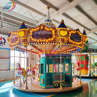 Carrusel de 16 Asientos para Niños y Adultos, Atracciones de Parque de Diversiones, Juegos Mecánicos para Familias