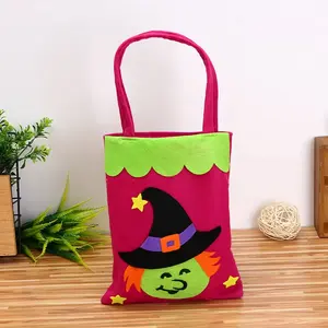 Grosir perlengkapan pesta dapat digunakan kembali Dekorasi Hari helloqueen tas Tote Halloween tas Halloween hantu bulu kucing hitam penyihir