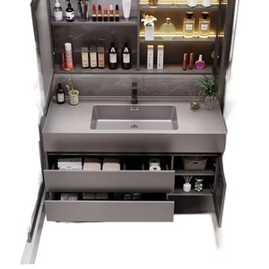 Mobile Bagno Integrato in Lastra <span class=keywords><strong>di</strong></span> <span class=keywords><strong>Roccia</strong></span>, Lusso Leggero, Combinazione Semplice e Moderna, Set Lavabo Bagno - Product Image 4