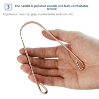Grattoir à langue en cuivre pur en forme de U, nettoyeur de langue rafraîchissant l'haleine, brosse à langue pour soins bucco-dentaires, outil apaisant pour la langue, éliminateur de gerçures linguales