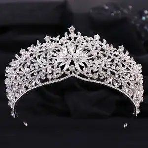 新设计钻石新娘配件为女性欧洲独特蝴蝶王冠玛丽亚格王冠复古水钻美容皇冠