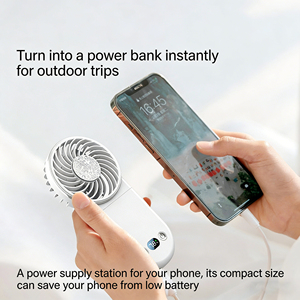 Ventilador portátil de cuello plegable para exteriores, con soporte de escritorio, recargable por USB, pequeño y de mano. - Product Image 2