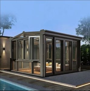 حديقة شتوية من الألومنيوم كونسيرفاتوري فيلا ومواسم خارجية 4 شرفة سقف مائل حديث فاخر لمنزل الشرفة - Product Image 1