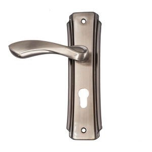 Poignée de <span class=keywords><strong>porte</strong></span> intérieure de sécurité et de confidentialité facile à installer, poignée de <span class=keywords><strong>porte</strong></span> en aluminium et en bois avec plaque de serrure pour la maison - Product Image 1